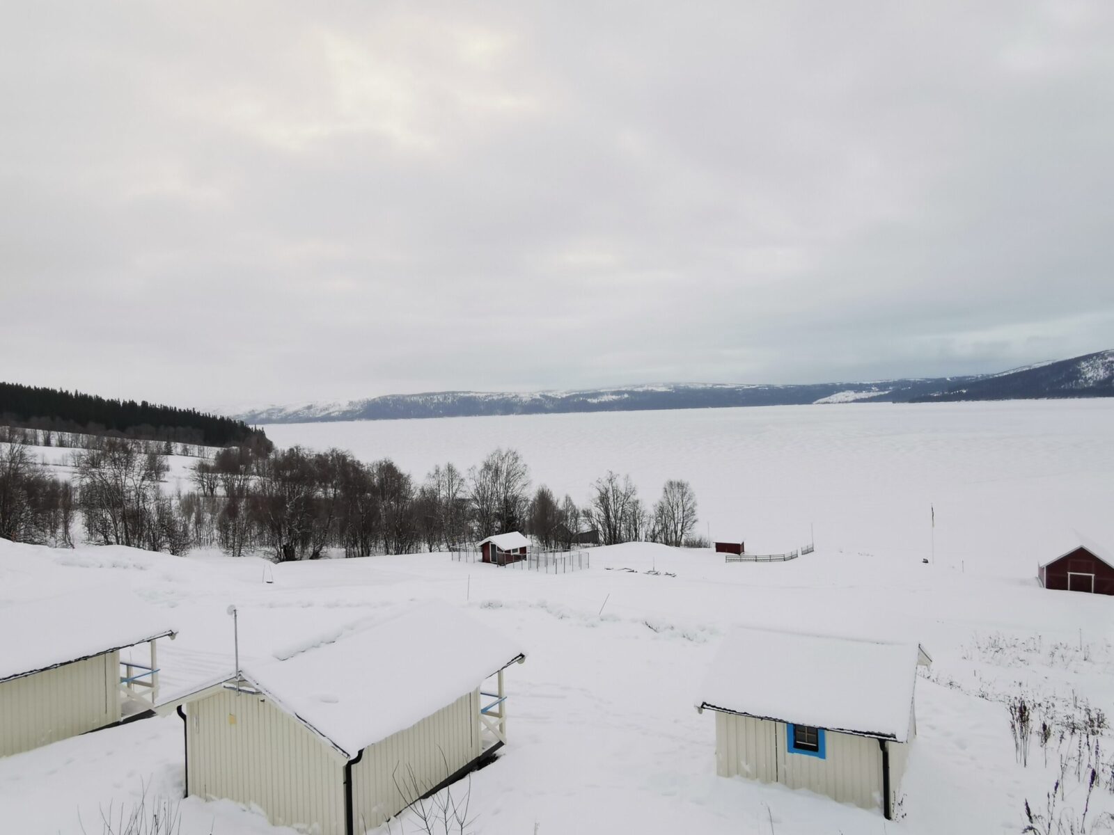 Blåsjöns Fjällcamp, jul 2021, 2 bädds stugor, is på Blåsjön,